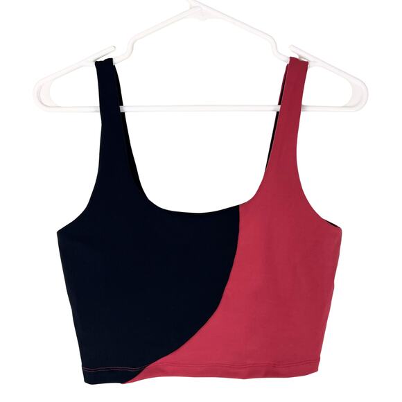 Spiritual Gangster Colorblock Longline Bra Crop Top Small Black Red Activewear - Picture 2 of 5